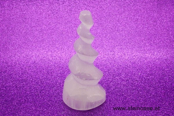 Selenit Turm / Einhorn 10cm